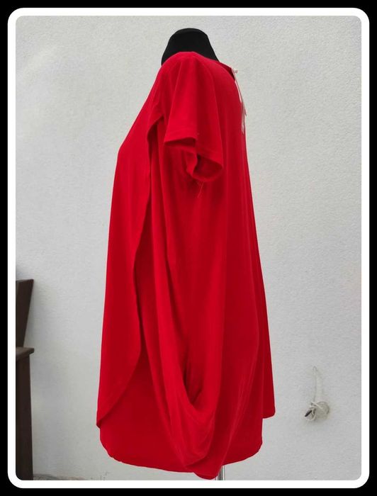Czerwona nowa sukienka oversize z kieszeniami XL/XXL