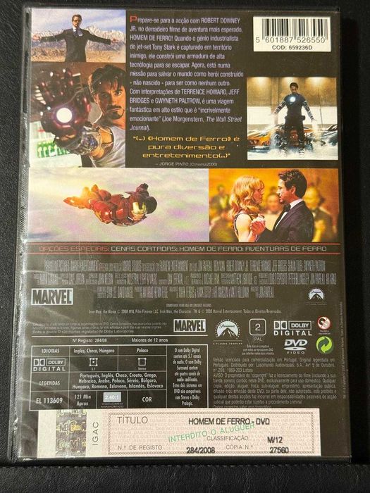 DVD do filme Homem de Ferro
