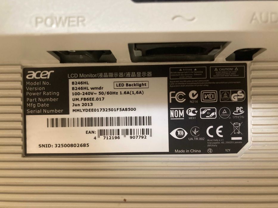 LCD monitor ACER B246HL