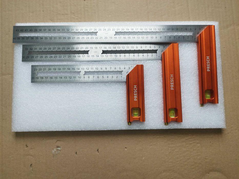 Zestaw kątowników ciesielskich Presch - 200 mm, 300 mm i 400 mm