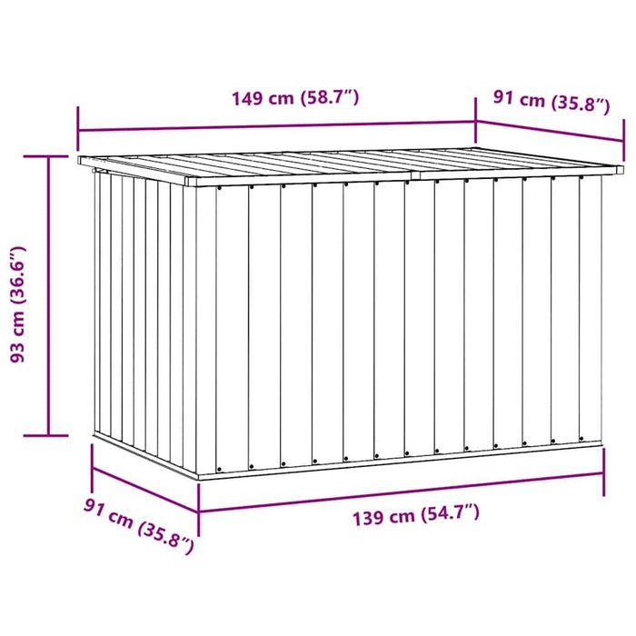 Caixa de arrumação para jardim 149x99x93 cm