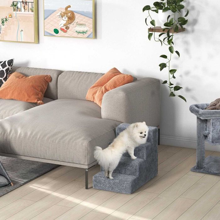 ENVIO GRÁTIS - Escada para cães com 4 degraus 60x35x44cm, 3 cores