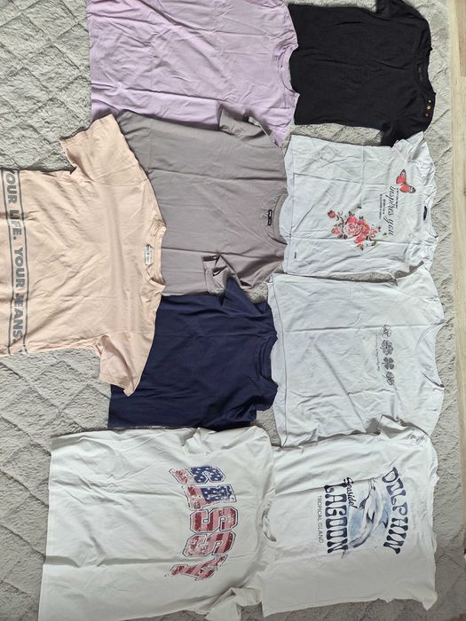 9 sztuk zestaw t-shirt koszulki oversize top crop