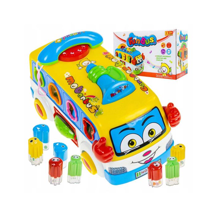 Muzyczny autobus interaktywny dla dzieci sorter music bus montessori