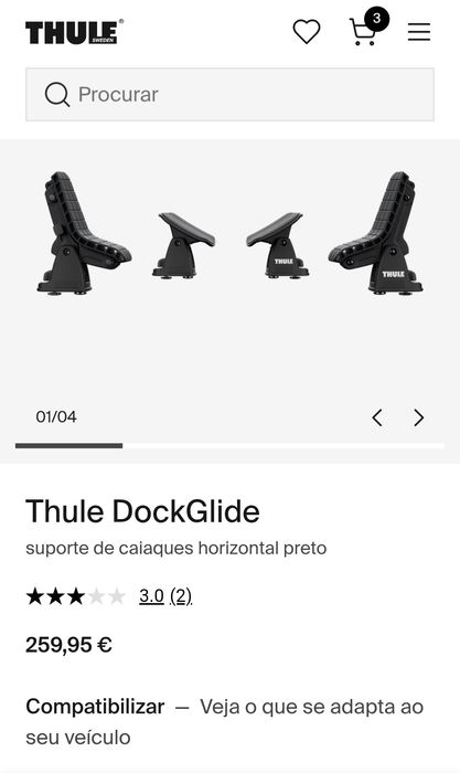 Kit Thule DockGlide porta Kayak 896000. Excelente estado.