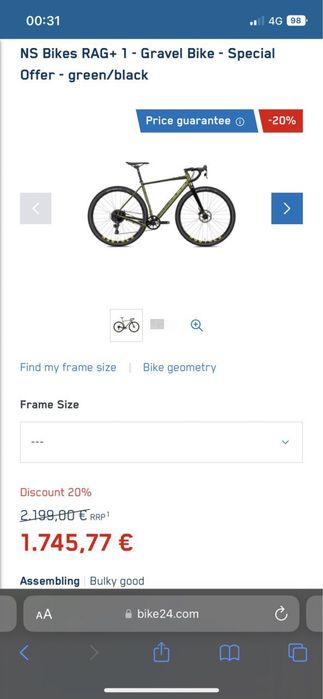 Gravel NS Bikes RAG+1 SRAM Apex