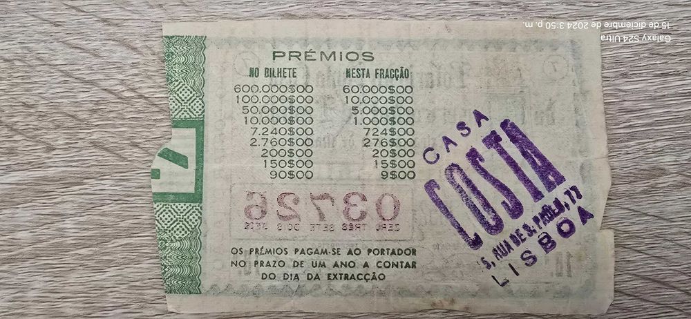 Cautelas antigas para coleção