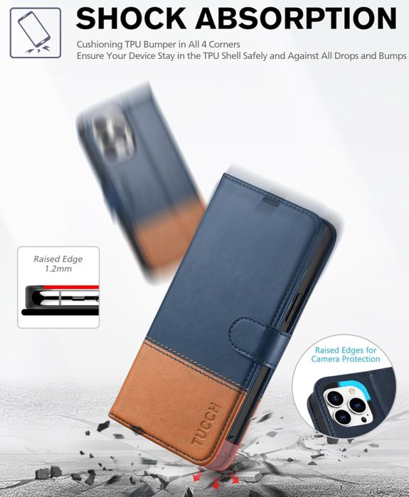 TUCCH Etui / Case do iPhone 13 Pro Max z kieszeniami na karty