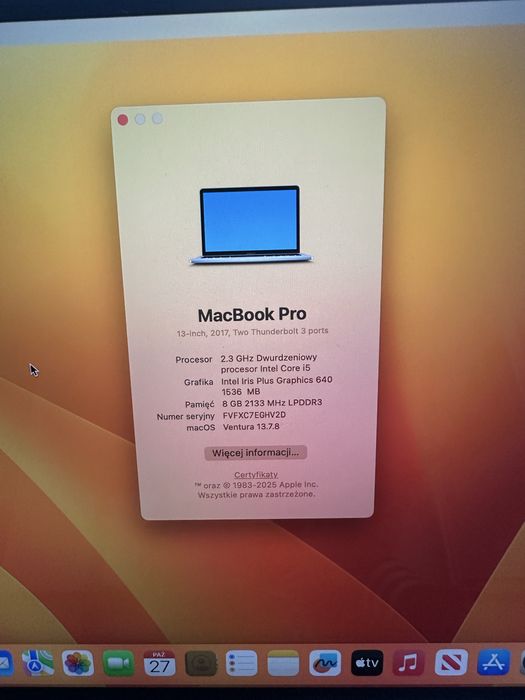 Apple Macbook Pro 13 2017 silver