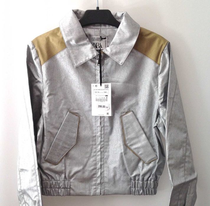 ZARA srebrna kurtka bomber limit.edycja 13 14 lat