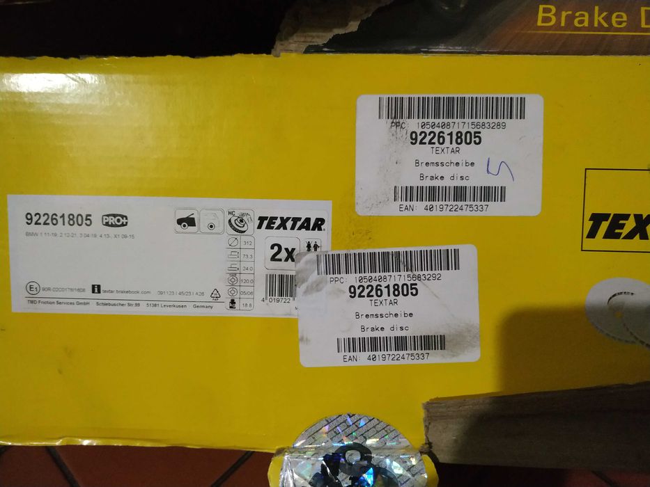 TEXTAR discos e pastilhas travão frente BMW
