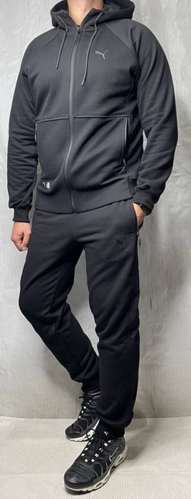 Мужской спортивный костюм Puma зимний теплый на флисе