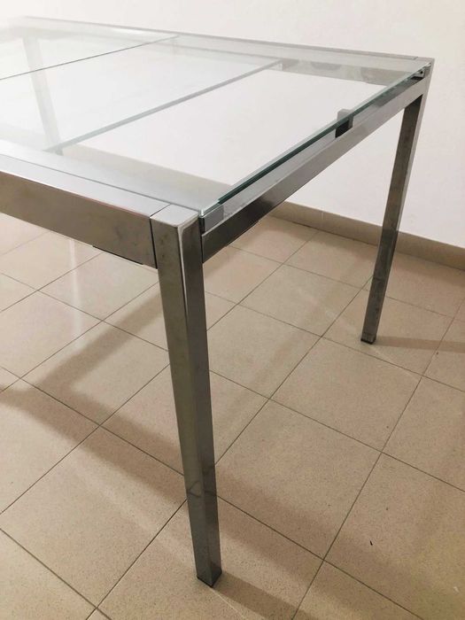 Mesa de vidro extensivel