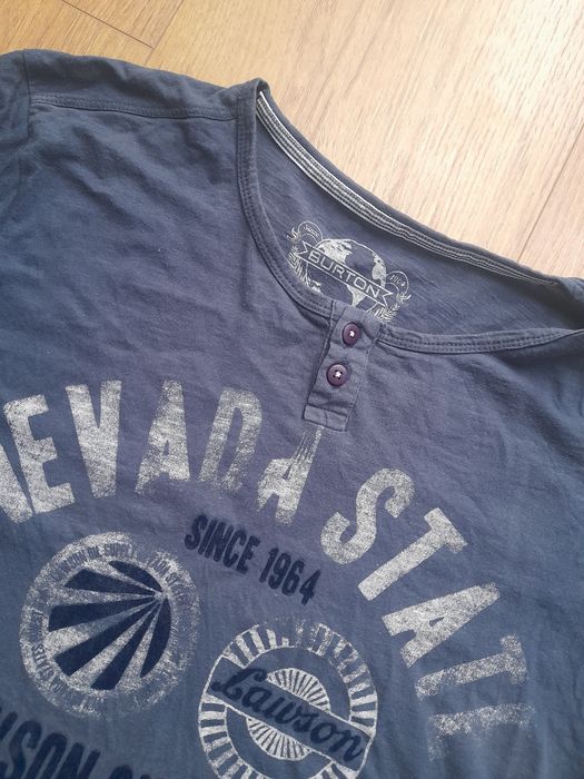 T-shirt granatowy męski z guziczkami Burton rozm.XL