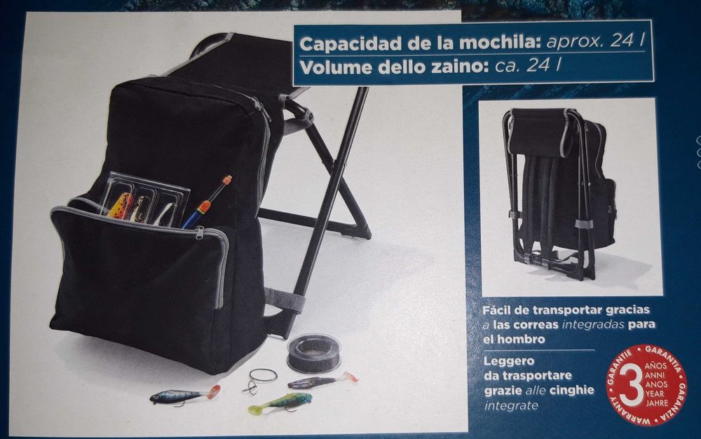Banco para PESCA ou CAMPISMO com mochila - Artigo NOVO.