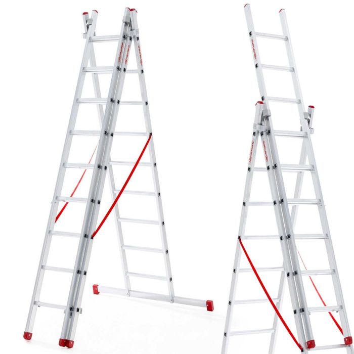 Drabina aluminiowa składana profesjonalna FARAONE 3x11 AK336.3 - 7,59 m