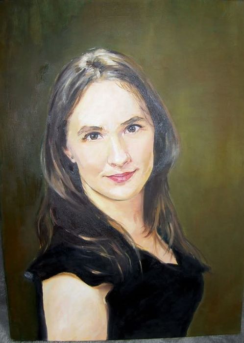 Portret na podstawie zdjęcia recznie malowany na płótnie.