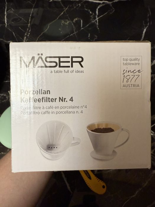 Пуровер керамічний, порцелянова чаша для фільтр кави воронка