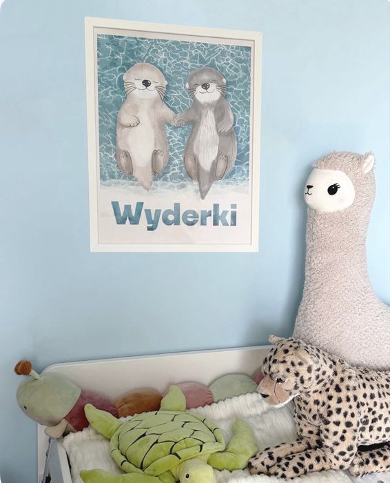 Plakat dla dzieci 40x50 wydry morskie