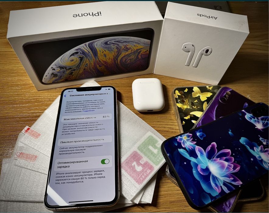 iPhone XsMax 64 + AirPods 2 + 5 стекл + 3 чехла
