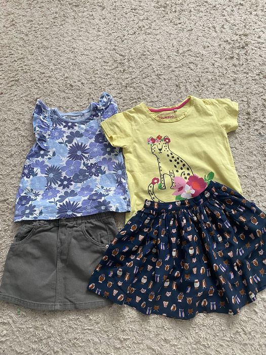 Футболки zara, gap, next, шорти h&m, спідниця 4-6р