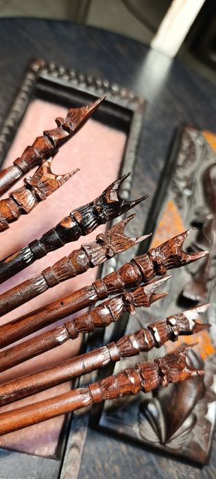 Шкатулка набор. Шпильки, заколки, спицы, для волос. Палочки , покрытые