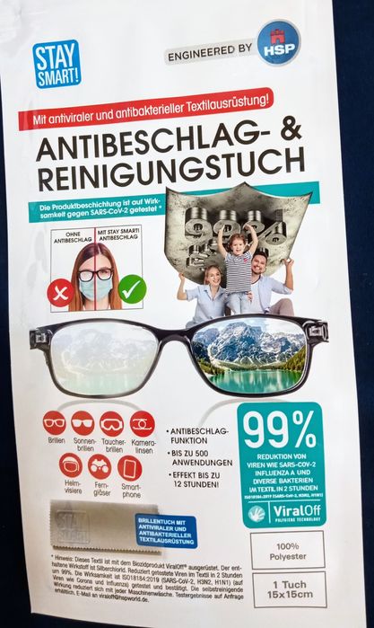 Anti fog ściereczka do okularów przeciw parowaniu