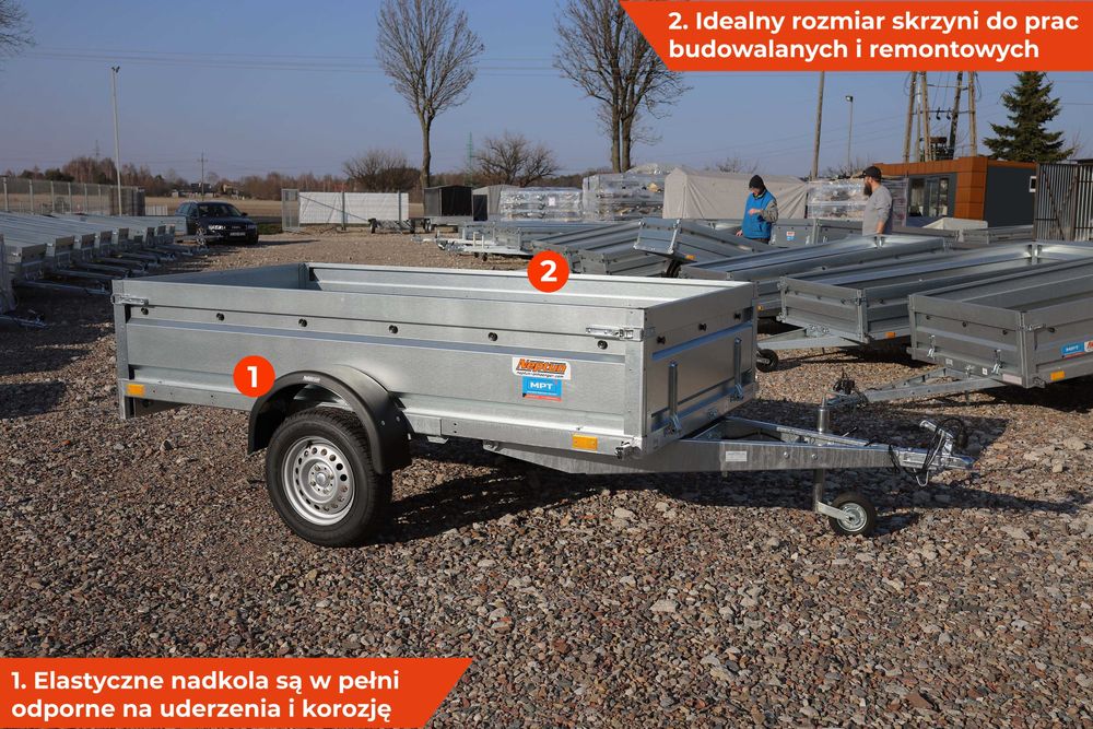 ULTRA mocna przyczepa samochodowa spawana Neptun 236 x 126 kiper 750kg