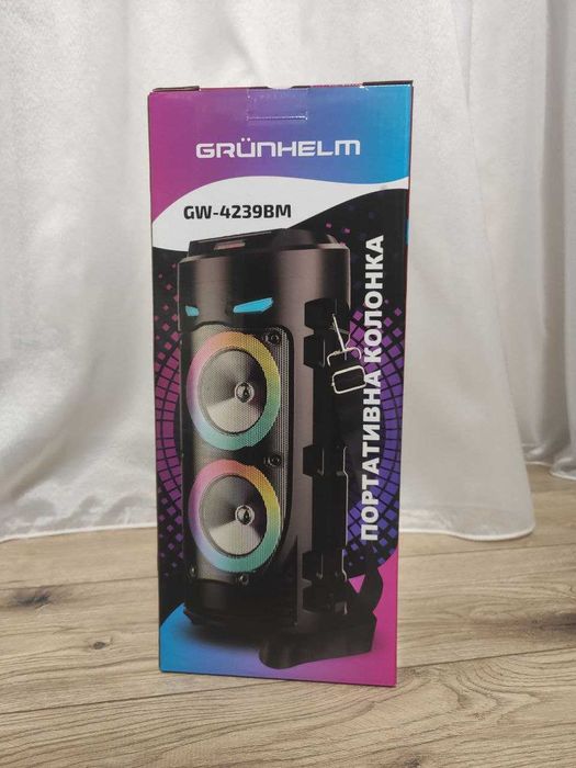 Блютуз колонка с караоке, вертикальная Bluetooth колонка с микрофоном