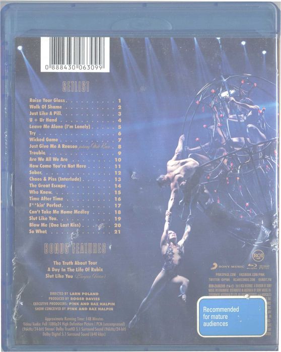 Pink The Truth About Love Tour Blue Ray Novo