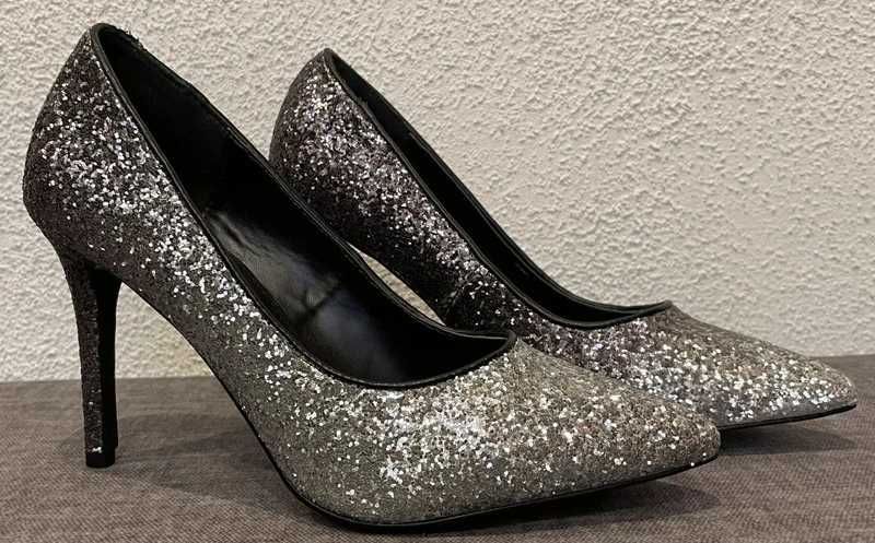 Szpilki fioletowo-srebrne ombre