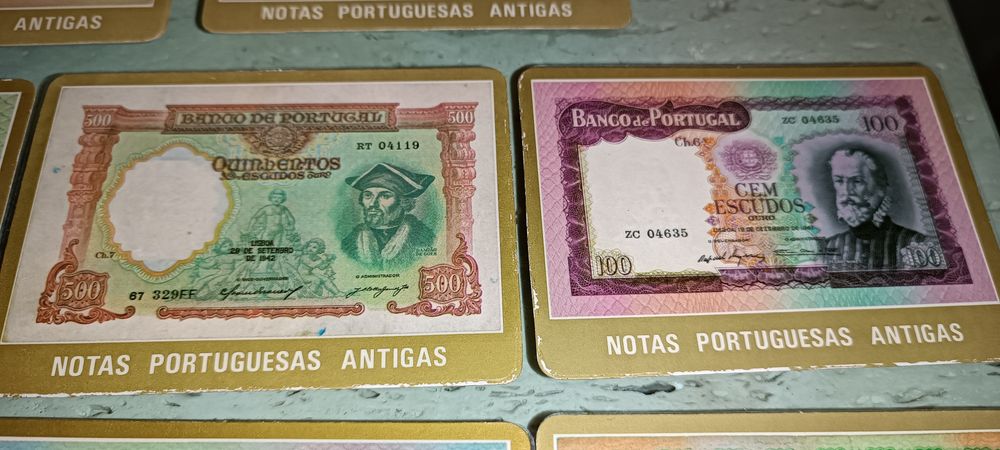 Coleção de 11 calendários de bolso notas portuguesas antigas 1985