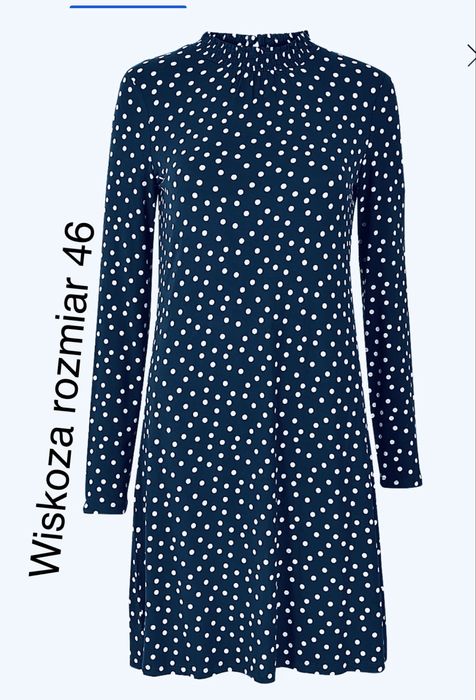 Piękna sukienka w groszki wiskoza M&S Collection 46