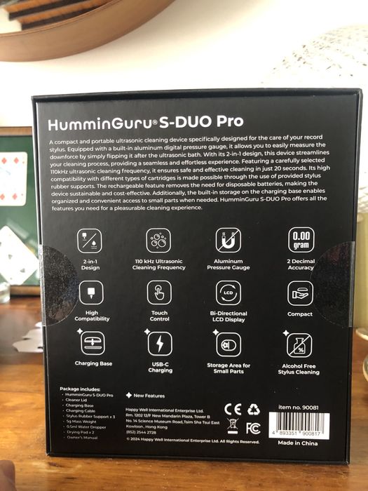 Hummin Guru ultrasonic stylus cleaner and digital pressure gauge