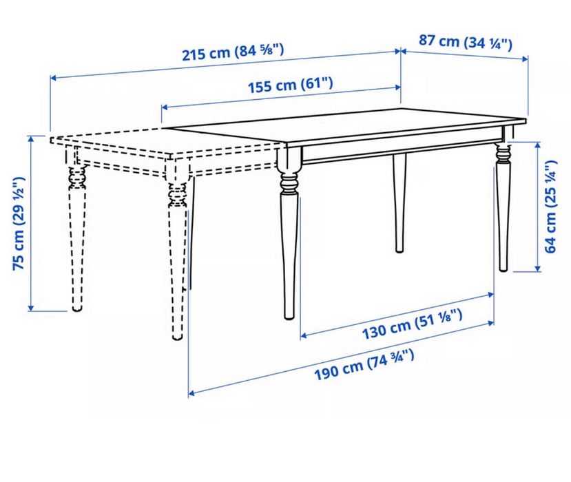 VENDO URGENTE- ROSENTORP - Mesa extensível, preto, 155/215x87 cm