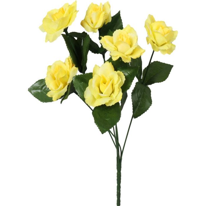 Bukiet 6 różyczek w kolorze żółtym 38 cm