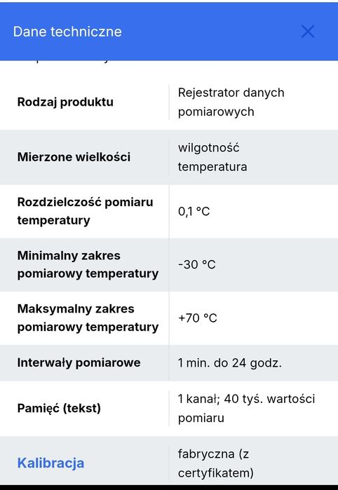 Rejestrator danych temperatury