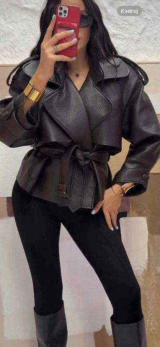 La milla kurtka ramoneska eko skórka czekolada