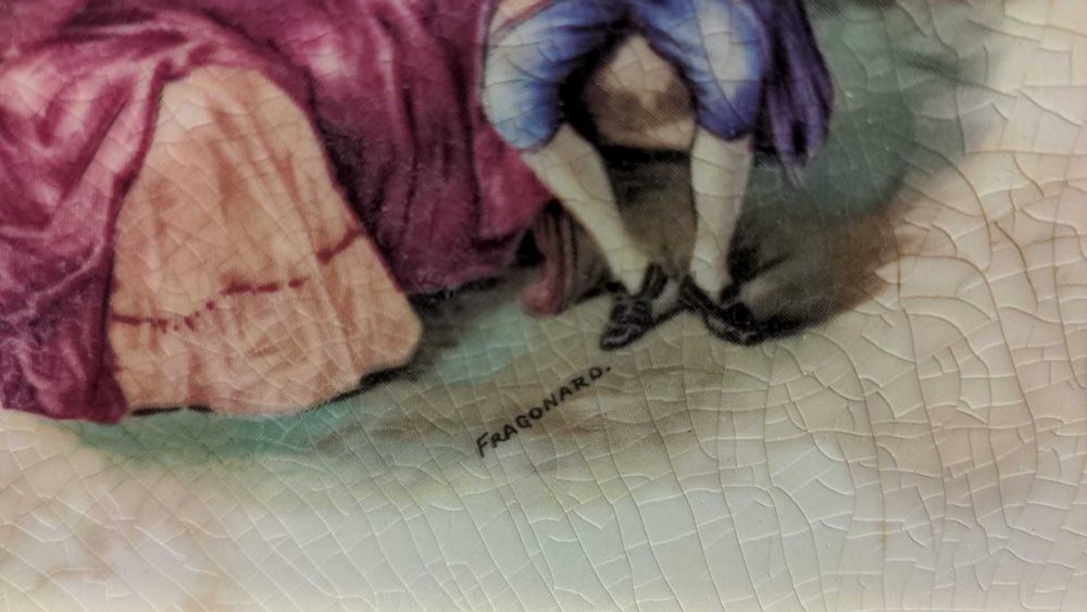 Travessa bolo inglesa e Grande Prato Limoges 29cm/Decoração Fragonard