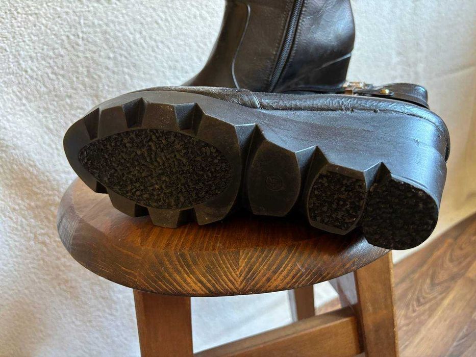 Ботинки черные лаковые на танкетке, 25,5см по стельке