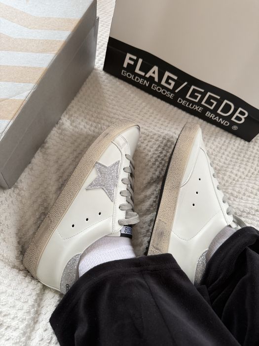 Golden Goose White Grey Sparkles
