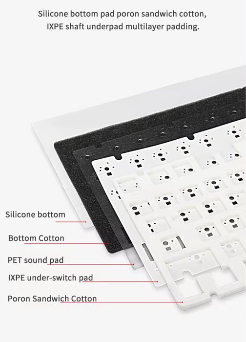 Беспроводная игровая механическая клавиатура ajazz ak820 pro 75%