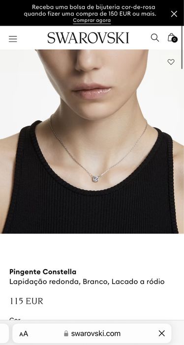 Colar Swarovski NOVO