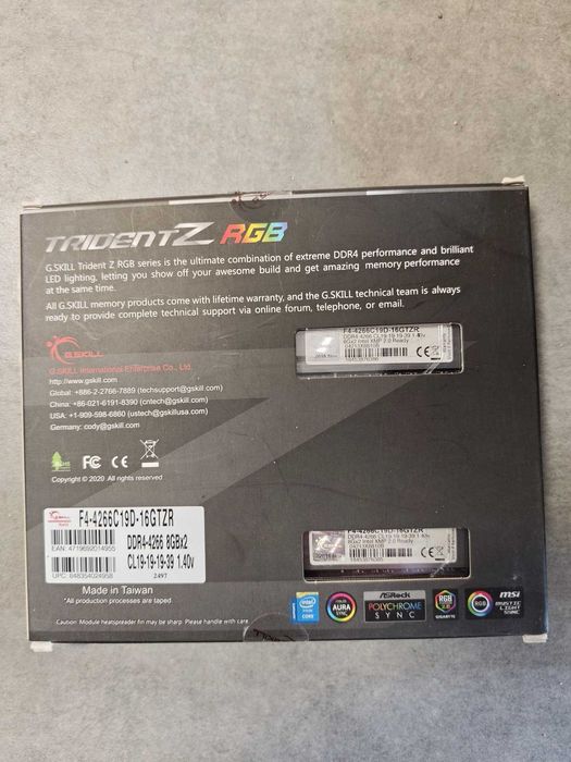 G.Skill Trident Z RGB, DDR4, 16 GB (2x8GB), 4266MHz, CL19