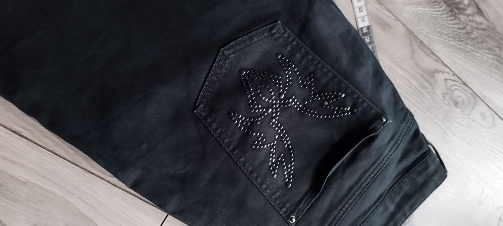 R.36 Zara czarne spodnie damskie jeansy wyprzedaż