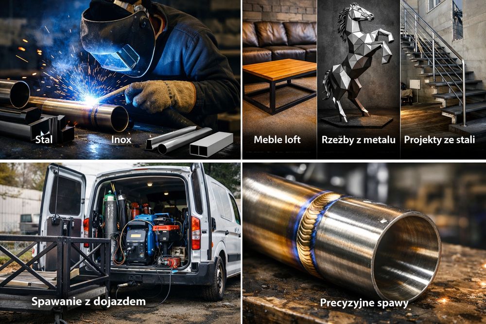 Spawanie MIG/MAG/TIG – Stal, inox, aluminium | Meble loft, rzeźby | Wr