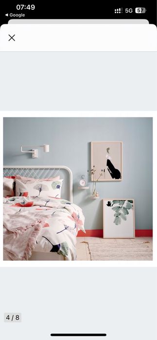 Rama łóżka Ikea Nesttun 160x200 kolor bialy