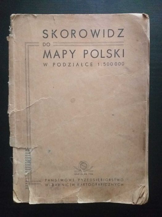Skorowidz do mapy Polski w podziałce 1:500 000