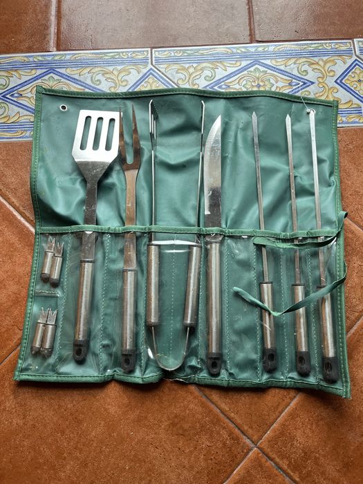Kit churrasco aço inoxidavel