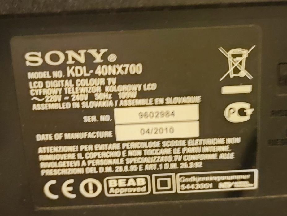 Telewizor Sony KDL 40NX700 40"cali
